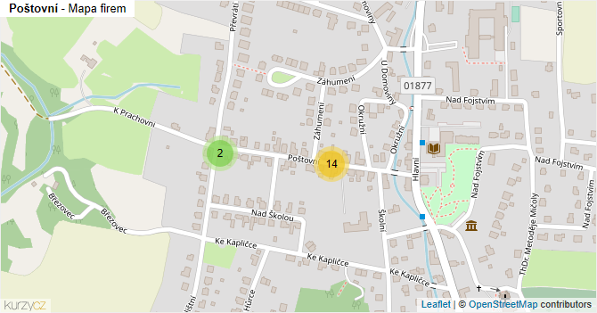 Poštovní - mapa firem