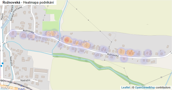 Rožnovská - mapa podnikání