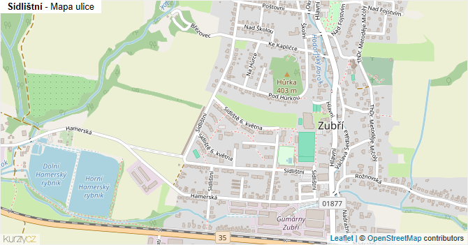 Sídlištní - mapa ulice