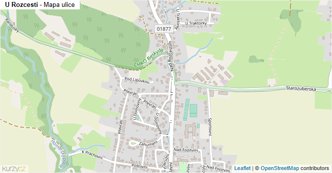 U Rozcestí - mapa ulice