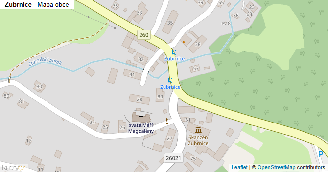 Zubrnice - mapa obce