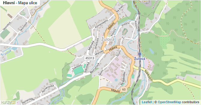 Hlavní - mapa ulice