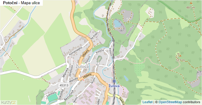 Potoční - mapa ulice