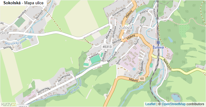 Sokolská - mapa ulice