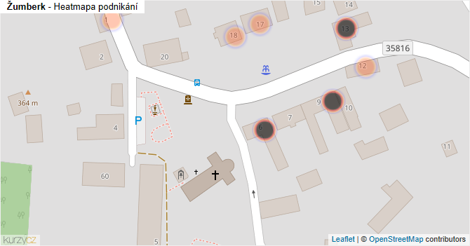 Žumberk - mapa podnikání
