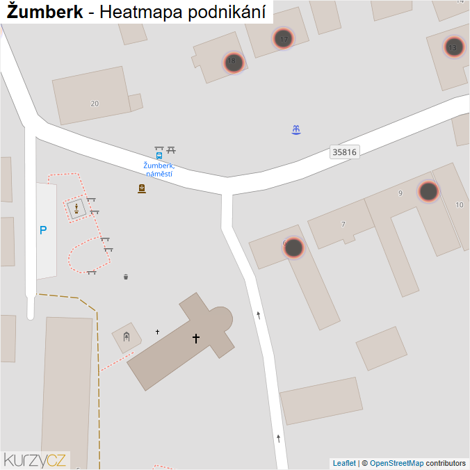Mapa Žumberk - Firmy v obci.