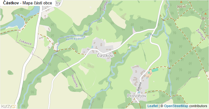 Částkov - mapa části obce