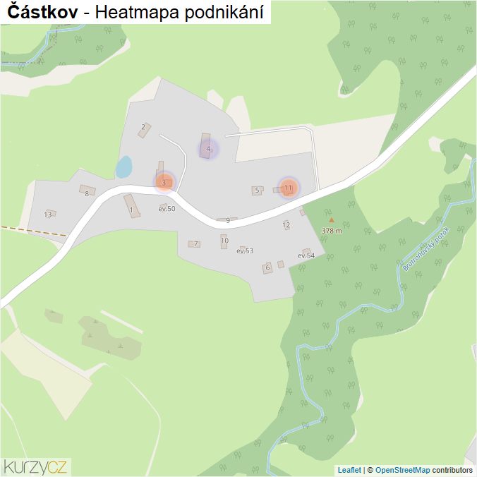 Mapa Částkov - Firmy v části obce.