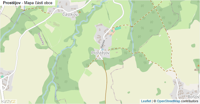 Prostějov - mapa části obce