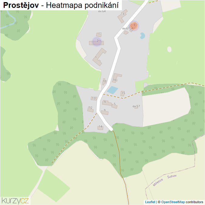 Mapa Prostějov - Firmy v části obce.