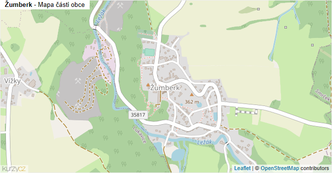 Žumberk - mapa části obce