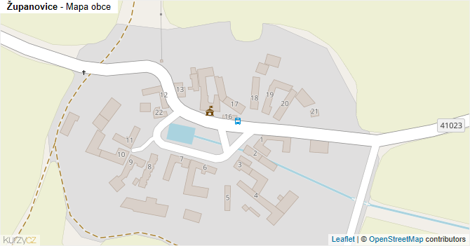 Županovice - mapa obce