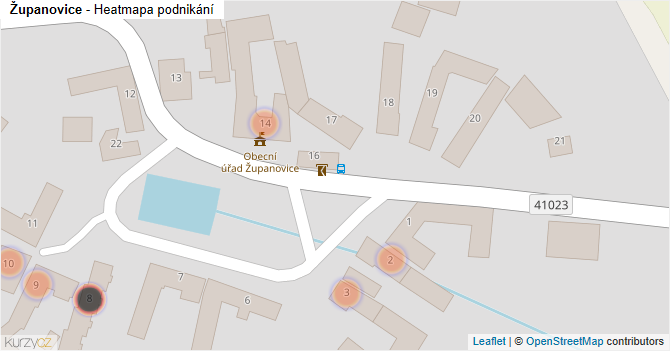 Županovice - mapa podnikání