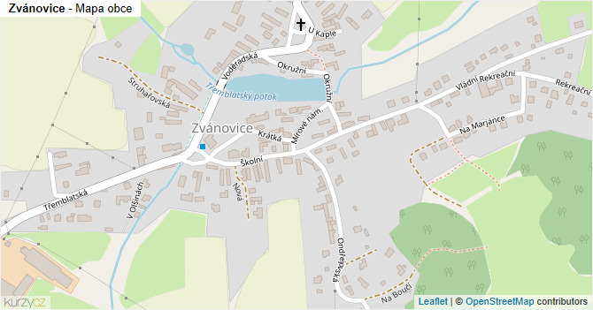 Zvánovice - mapa obce