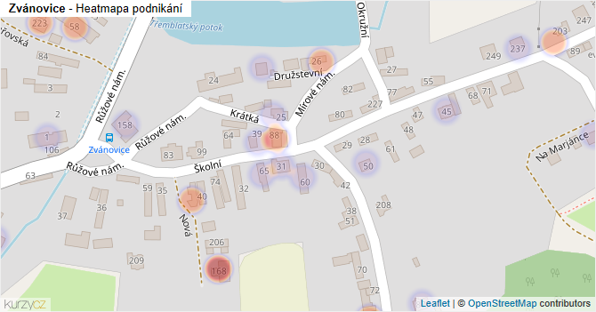 Zvánovice - mapa podnikání