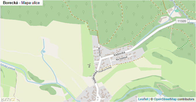 Borecká - mapa ulice
