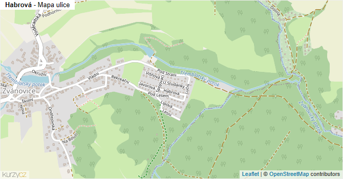 Habrová - mapa ulice