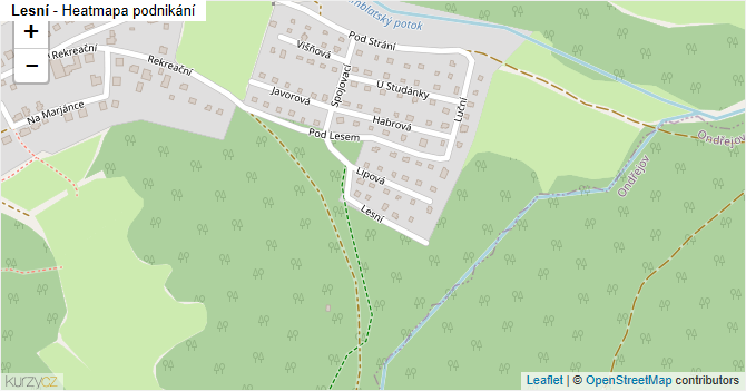 Lesní - mapa podnikání