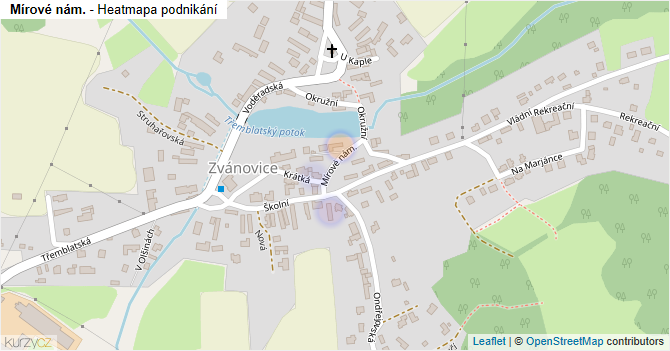 Mírové nám. - mapa podnikání