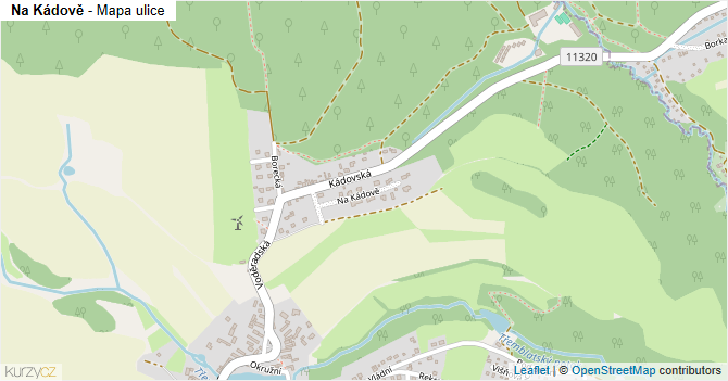 Na Kádově - mapa ulice