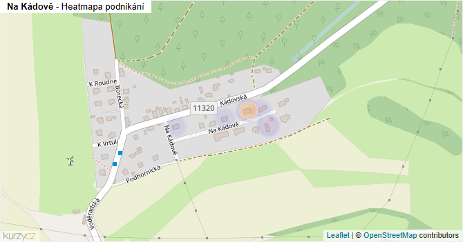Na Kádově - mapa podnikání