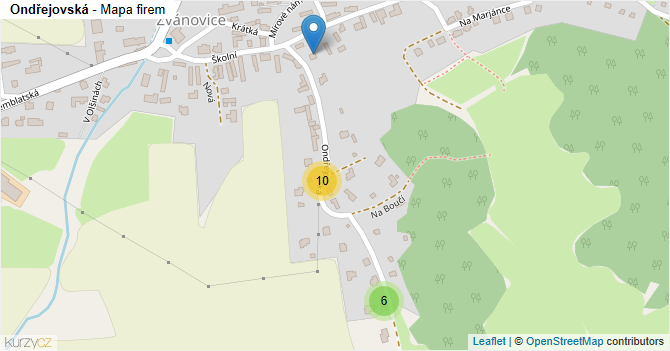 Ondřejovská - mapa firem