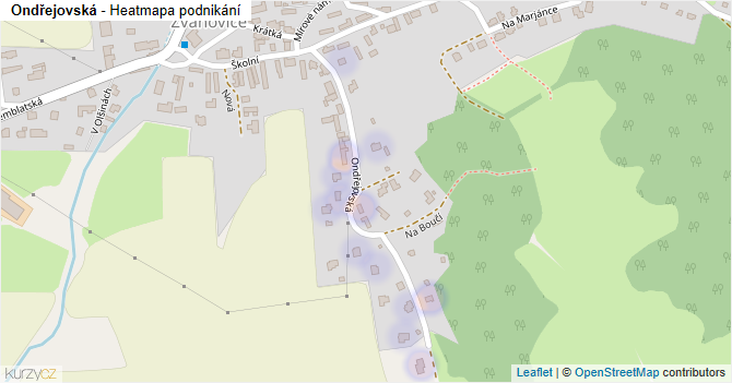 Ondřejovská - mapa podnikání
