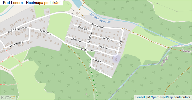 Pod Lesem - mapa podnikání