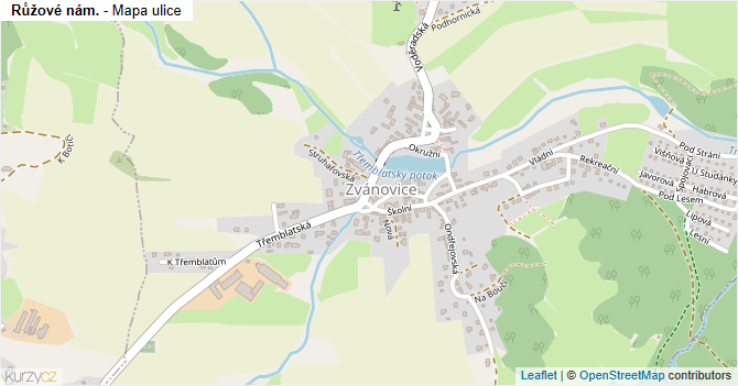 Růžové nám. - mapa ulice