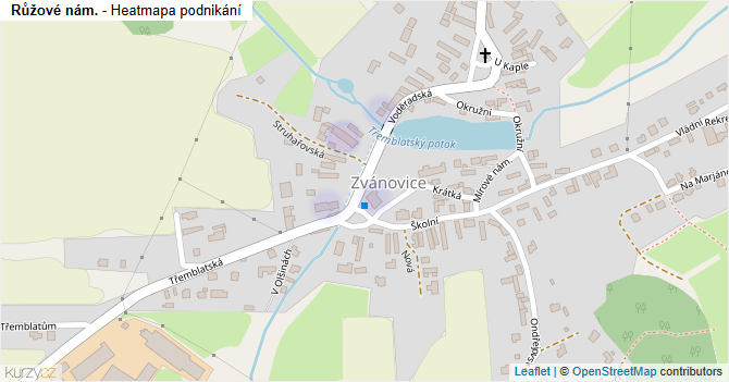 Růžové nám. - mapa podnikání