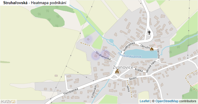 Struhařovská - mapa podnikání