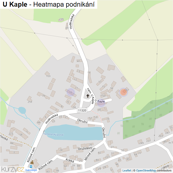 Mapa U Kaple - Firmy v ulici.