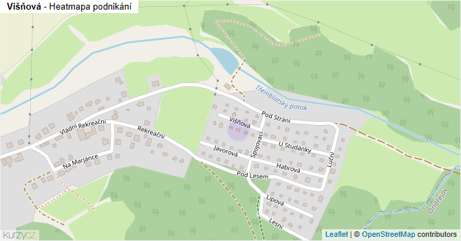 Višňová - mapa podnikání