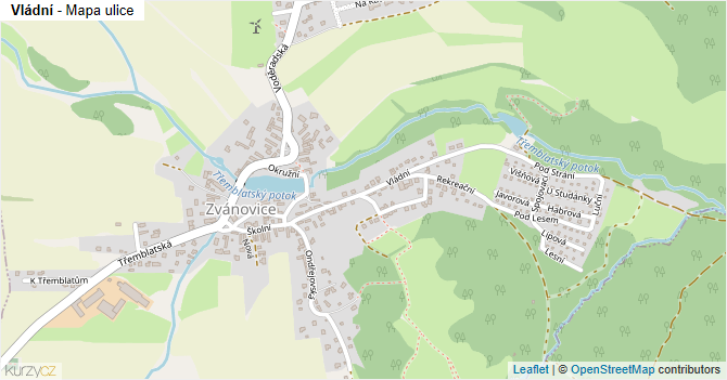 Vládní - mapa ulice