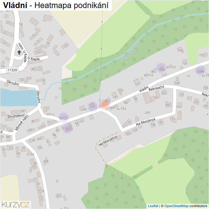 Mapa Vládní - Firmy v ulici.