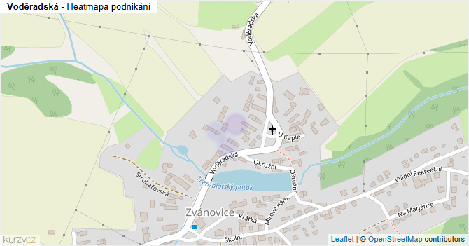 Voděradská - mapa podnikání