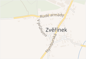 V průhonu v obci Zvěřínek - mapa ulice