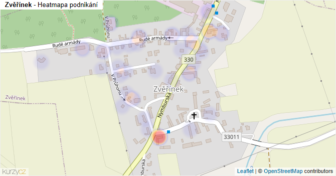 Zvěřínek - mapa podnikání