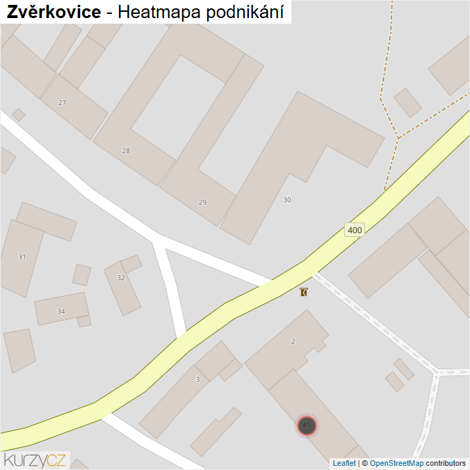 Mapa Zvěrkovice - Firmy v obci.