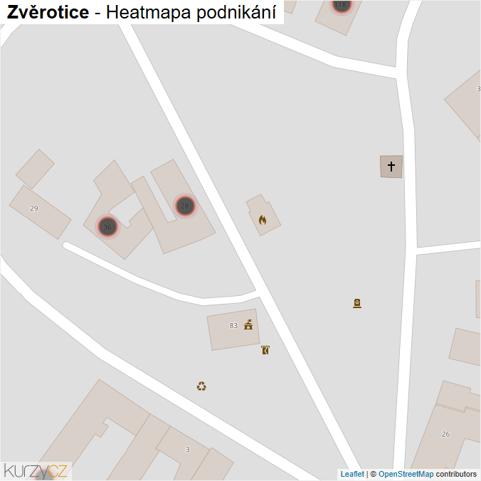 Mapa Zvěrotice - Firmy v obci.