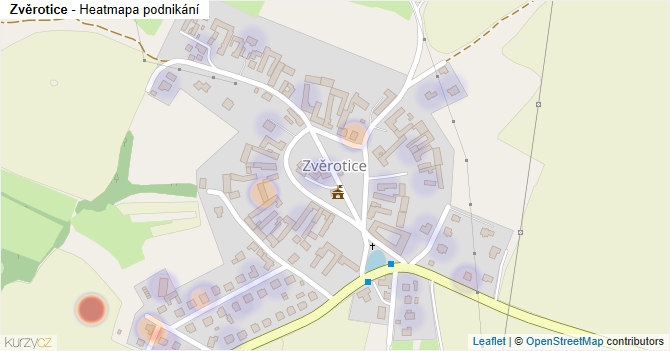 Zvěrotice - mapa podnikání