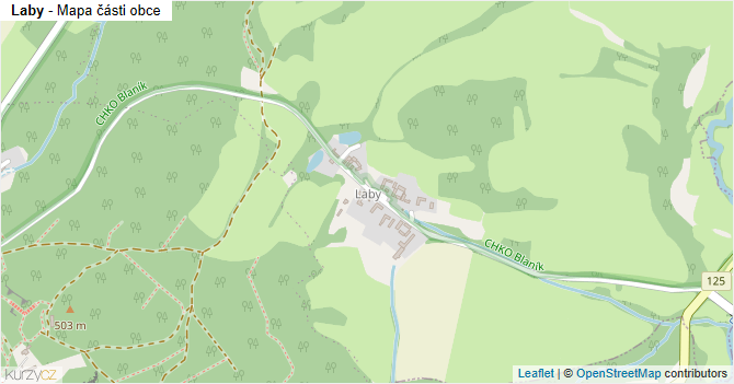 Laby - mapa části obce