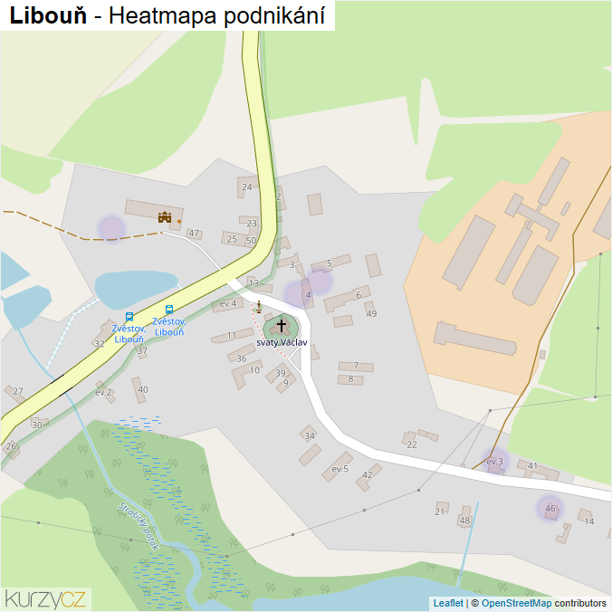 Mapa Libouň - Firmy v části obce.