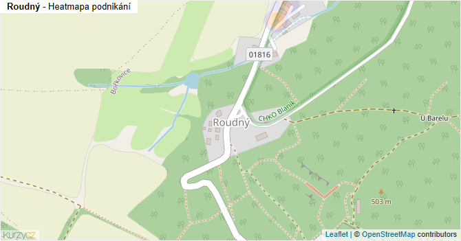 Roudný - mapa podnikání