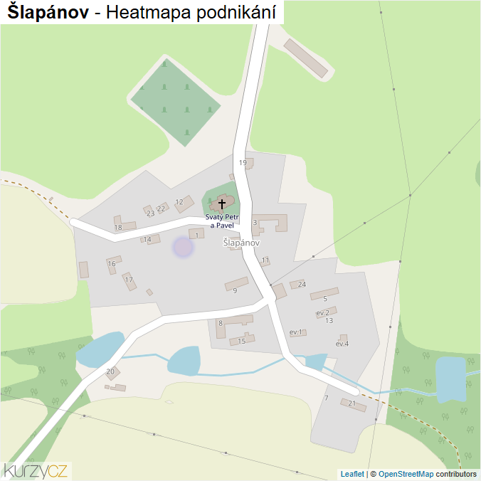 Mapa Šlapánov - Firmy v části obce.