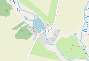 Vestec v obci Zvěstov - mapa části obce