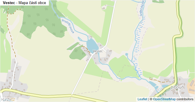 Vestec - mapa části obce