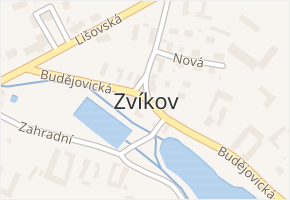 Zvíkov v obci Zvíkov - mapa části obce