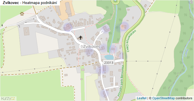 Zvíkovec - mapa podnikání