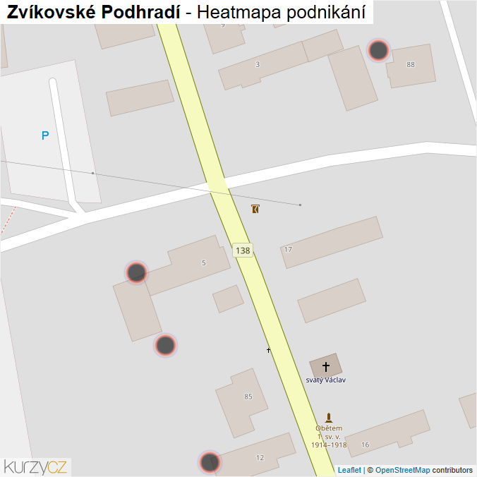 Mapa Zvíkovské Podhradí - Firmy v obci.